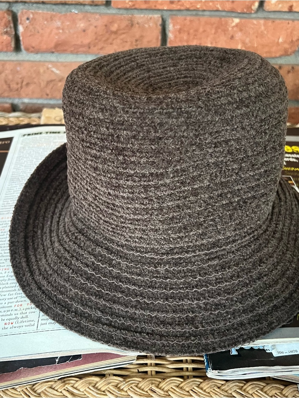 Vintage 90s Annie Hall Brown Bucket Hat